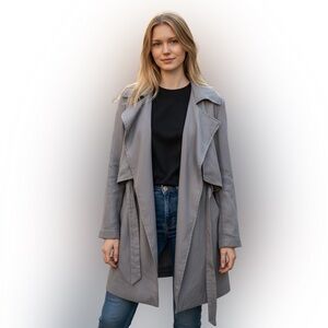 Trouve Women's Classic Gray Trench Coat